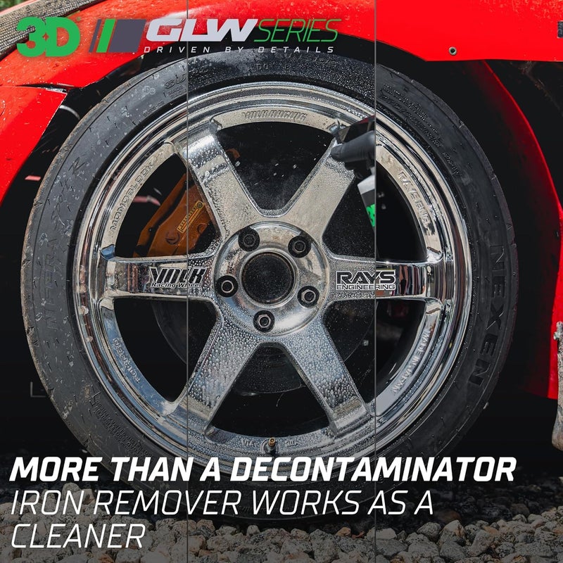 3D GLW Series Iron Remover – Fast Acting Fallout & Brake Dust Cleaner | pH Balanced Wheel & Paint Decontamination | DIY Detailing Spray | Made in USA |16 oz - Image 2